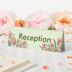 Plaque De Table Aquarelle Parrot jaune Tulipe Illustration