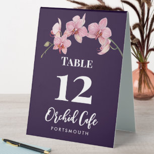 Plaque De Table Aquarelle Pink Moth Orchids Café Numéro de table