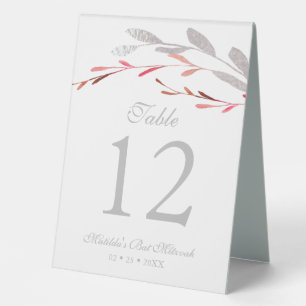 Plaque De Table Aquarelle Succulent Floral Bat mitzvah botanique
