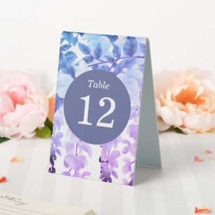 Plaque De Table Aquarelle Wisteria Purple Floral Numéros