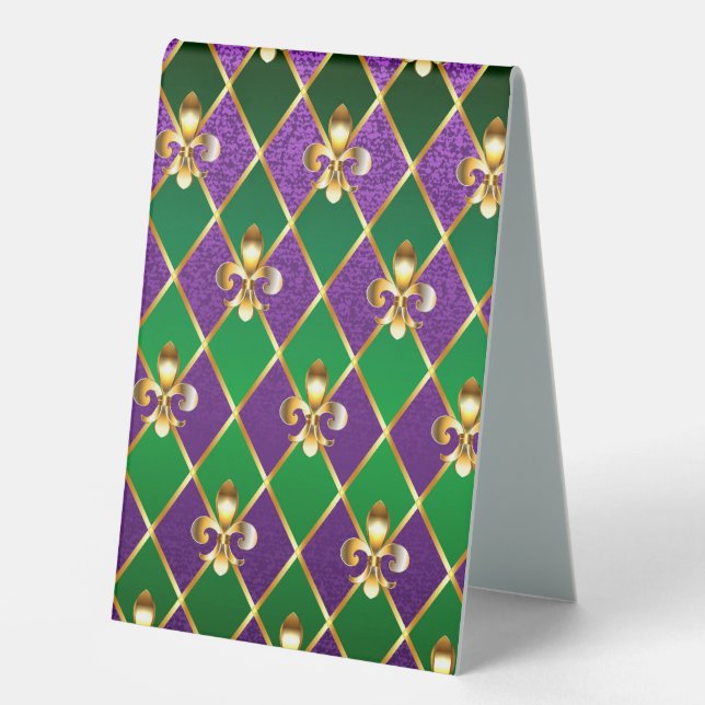 Plaque De Table Arrière - plan de bijoux Mardi Gras (Recto)