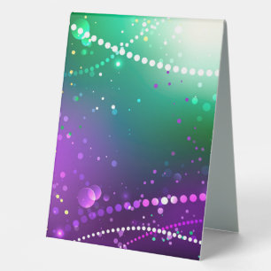 Plaque De Table Arrière - plan mardi Gras Festive violet