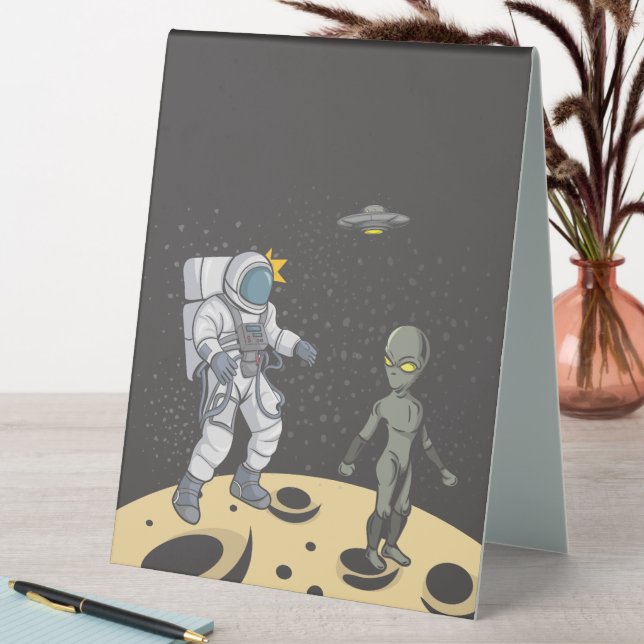 Plaque De Table Astronaute et alien (En SItu (Tableau))