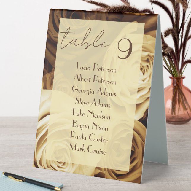 Plaque De Table Automne mariage marron beige rose (En SItu (Tableau))