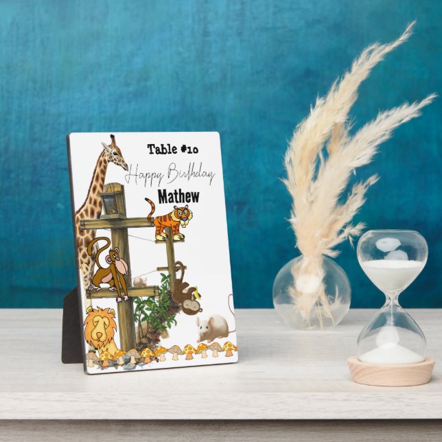 Plaque de table avec Animaux sauvages de l'Eau (Côté)