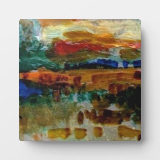 Plaque de table avec chevalet/paysage riche! (Devant)