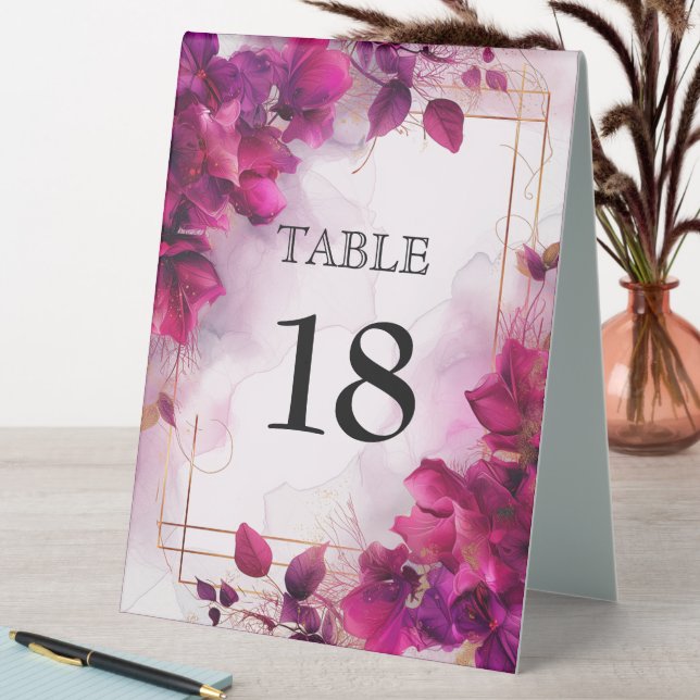 Plaque De Table 💍 Avec Enchantement Fuchsia : Aquarelle (En SItu (Tableau))