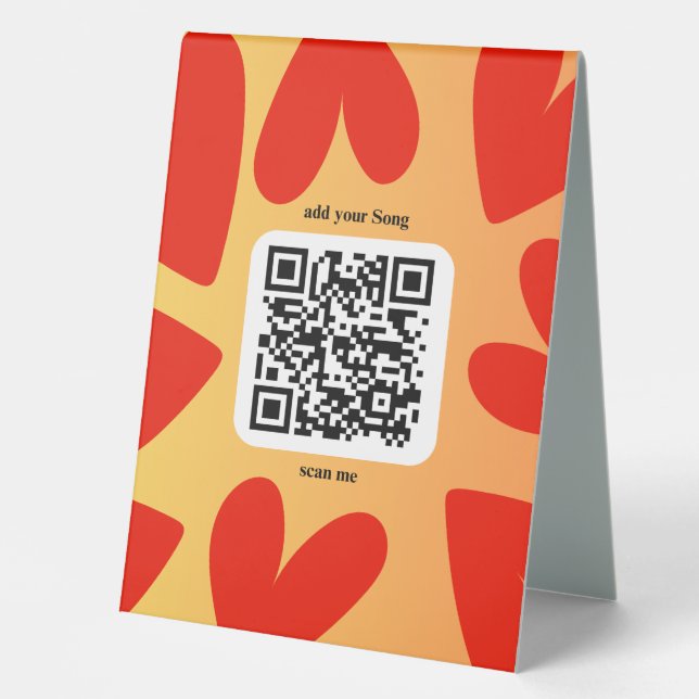 Plaque De Table Avec une chanson personnalisée par code QR (Recto)