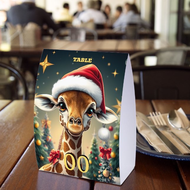 Plaque De Table Baby Giraffe Christmas Table Number Sign Holiday  (Insitu (restaurant))