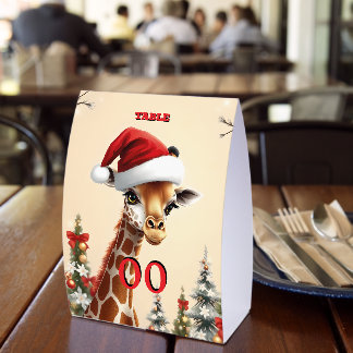 Plaque De Table Baby Giraffe Christmas Table Sign – Cute Holiday 