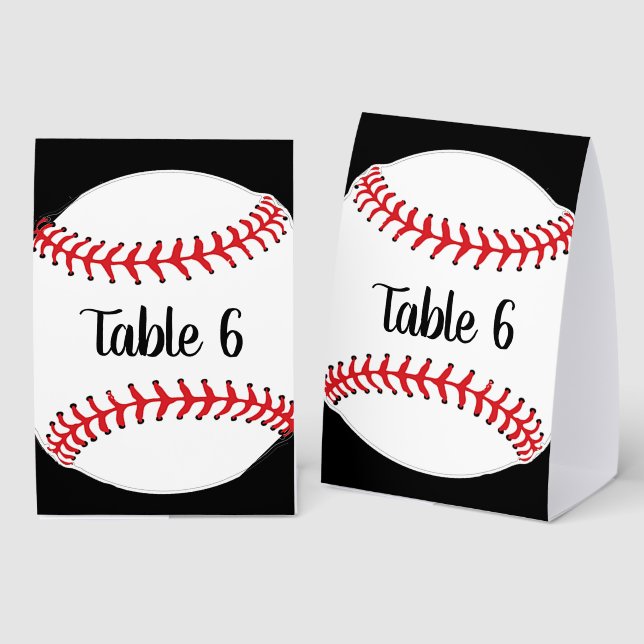 Plaque De Table Baseball Design Tent Paper Table Sign (Recto/verso)