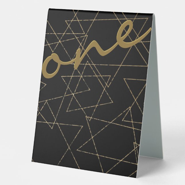 Plaque De Table Bat BM ou Bar Mitzvah Gold Stations Tente Sign (Recto)