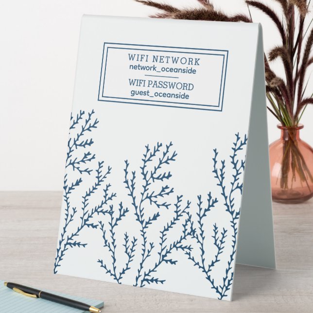 Plaque De Table Beach House Location de vacances WIFI Informations (En SItu (Tableau))