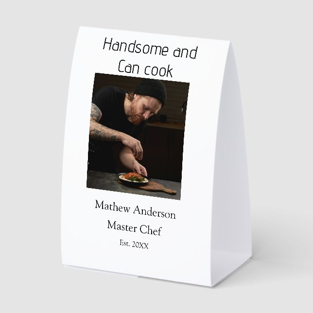 Plaque De Table Beau et peut cuisiner ajouter nom master chef date (Recto)