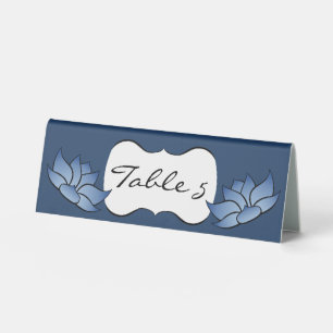 Plaque De Table Beau Lotus en Bleu Table Tente Sign