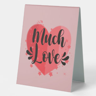 Plaque De Table Beaucoup d'amour, grand coeur