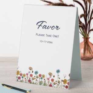 Plaque De Table Bébé en fleur sauvage baby shower FAVOR