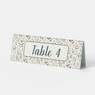 Plaque De Table Belles fleurs sauvages aux couleurs neutres et ter