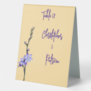 Plaque De Table Beurre Jaune & Lilac Couleur Mariage de l'orchidée