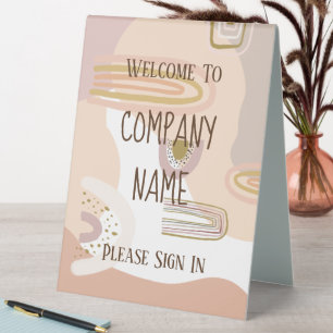 Plaque De Table Bienvenue À Nom De Société Motif Arc En Arc En Arc