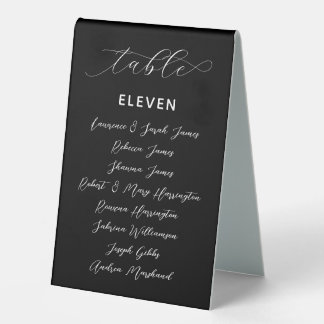 Plaque De Table Black Wedding Table Number Guest List Seating