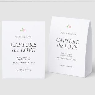 Plaque De Table Blanc Capturez l'Amour Table de Mariage Haut