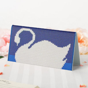 Plaque De Table Blanc Swan Silhouette Blue Designer Crochet Imprim