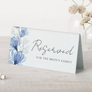 Plaque De Table Bleu Dusty transparent Floral Réservé