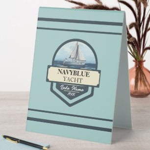 Plaque De Table Bleu Marine Ancre nautique club bateau marina