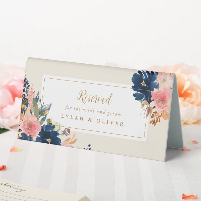 Plaque De Table Blush & Gold | Réservé pour Mariée & Salle (In SItu (Mariage))