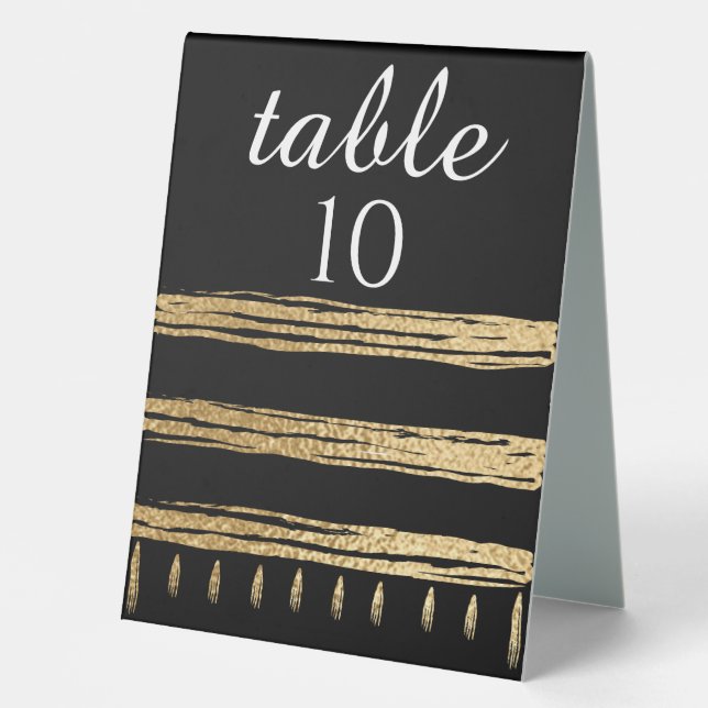 Plaque De Table BM Bat Bar Mitzvah Gold Black Tallit (Recto)