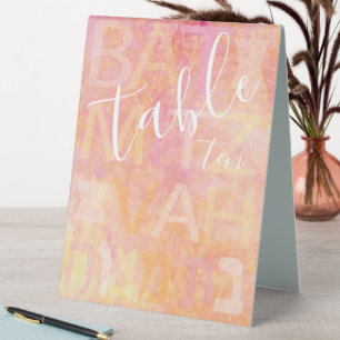 Plaque De Table BM Bat Bar Mitzvah Simplement Subtil