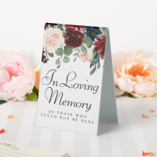 Plaque De Table Boho Bloom Mémorial bleu de la Bourgogne et de l