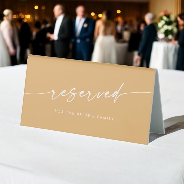 Plaque De Table Boho Chic Jaune Marigold Mariage Réservé Signal (Créateur téléchargé)