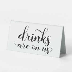 Plaque De Table Boissons Sur Nous Bar Calligraphie