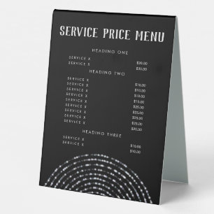 Plaque De Table Bokeh Snowflake Elegant Service Menu Prix