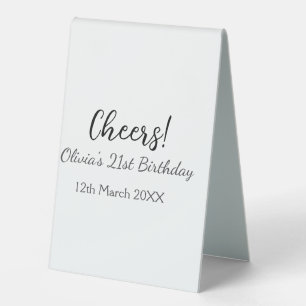 Plaque De Table Bonjour 21e anniversaire ajouter nom date simple m