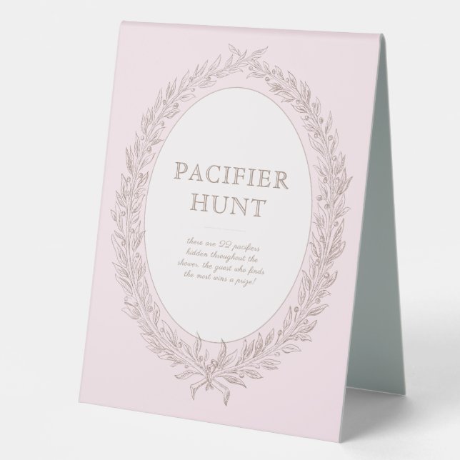 Plaque De Table Bonjour Bebe French Patisserie Pink Pacifier Hunte (Recto)