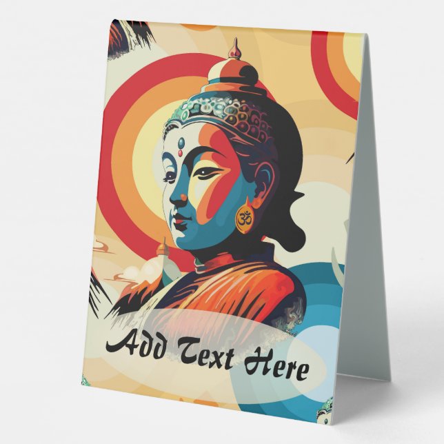 Plaque De Table Bouddha Lord Retro Pop Art Seamless Motif (Verso)