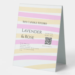 Plaque De Table Bougie de soja rose Lavender entreprise ajouter q 