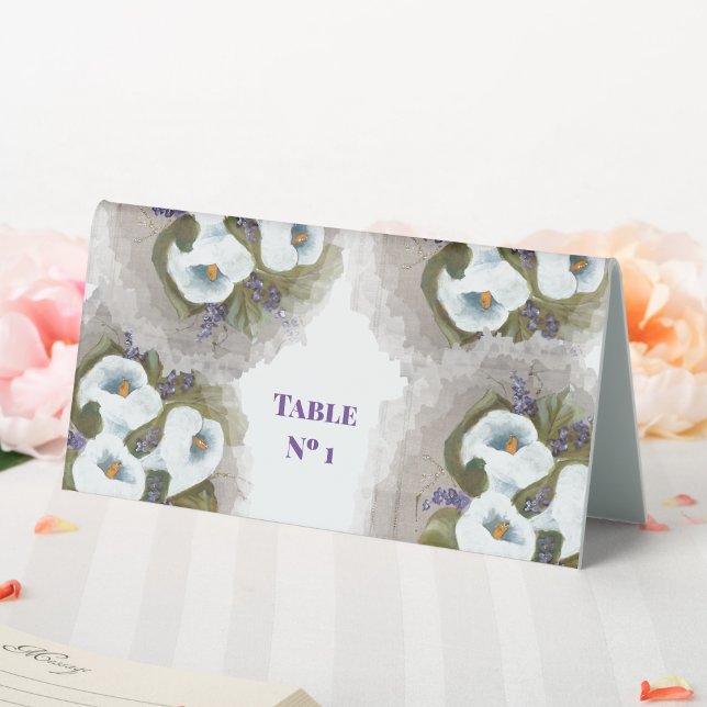 Plaque De Table Bouquet de lys d'aquarelle florale (Créateur téléchargé)