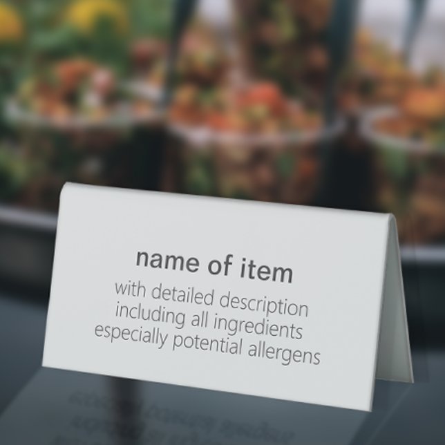 Plaque De Table Buffet noir + blanc simple - Menu Description de l (Créateur téléchargé)