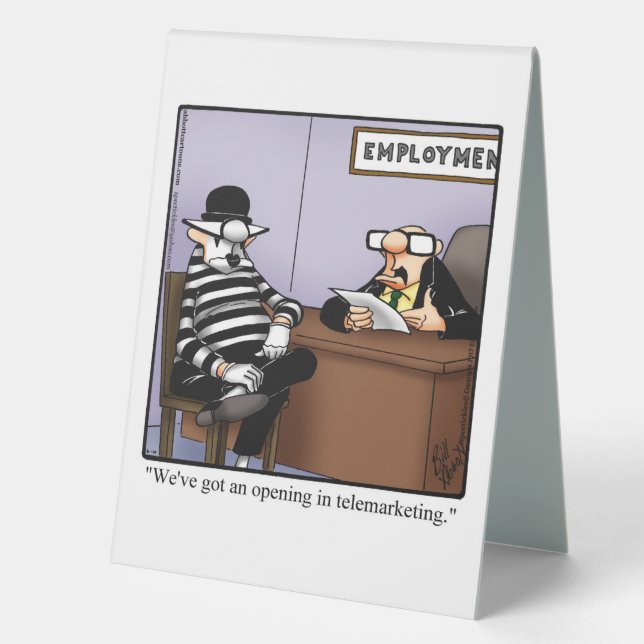 Plaque De Table Bureau - Humour Bureau - Panneau supérieur (Recto)