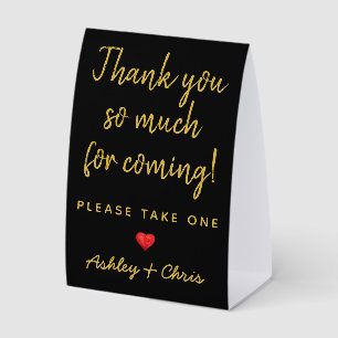 Plaque De Table Cadeaux de réception de mariage minimalistes noir