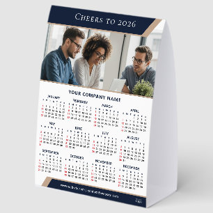 Plaque De Table Calendrier de bureau moderne 2026   Marque de logo