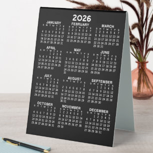 Plaque De Table Calendrier - peut modifier les couleurs - petite e