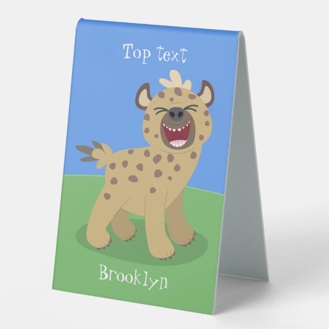 Plaque De Table Caricature amusante hyena riant illustration (Recto)