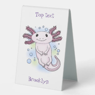 Plaque De Table Caricature axolotl rose adorable