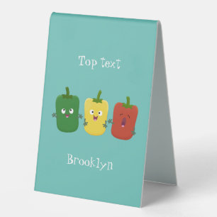 Plaque De Table Caricature de chant trio capsicum poivre clair