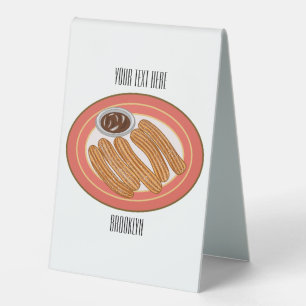 Plaque De Table Caricature de Churro
